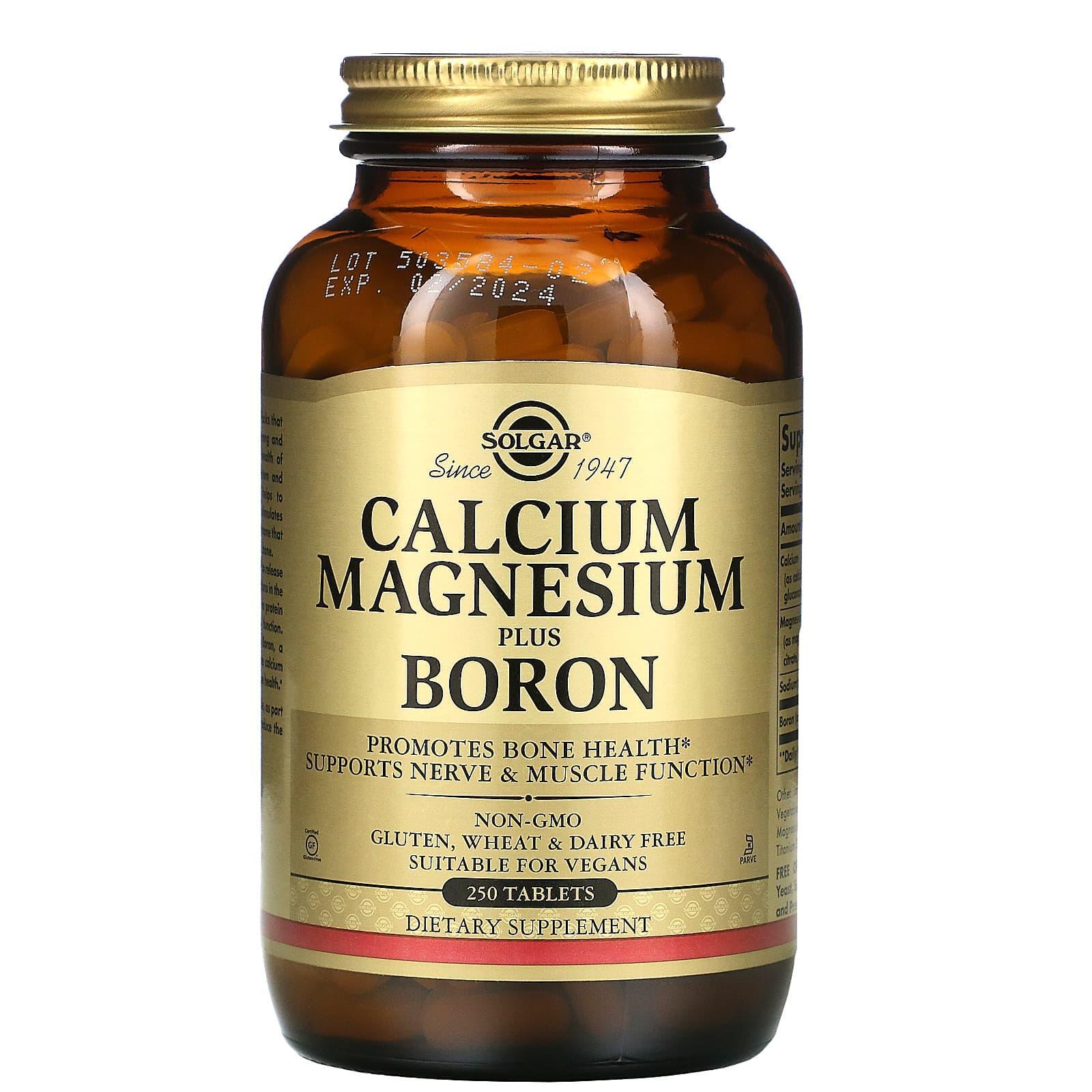 Solgar Calcium Magnesium Plus Boron, 250 Tabletten