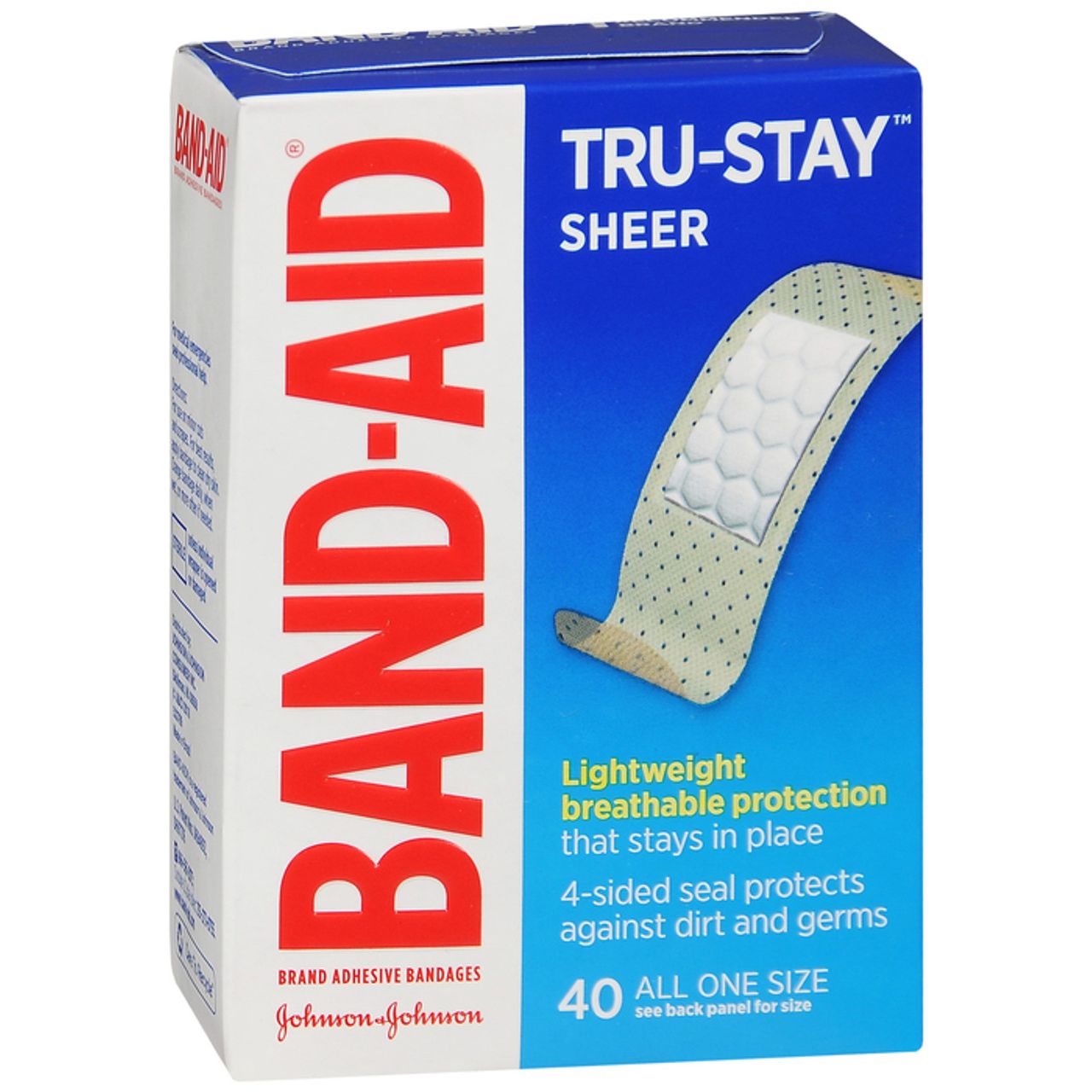Band-Aid Tru-Stay Einheitsgröße transparente Heftpflaster 40 Stück Packung