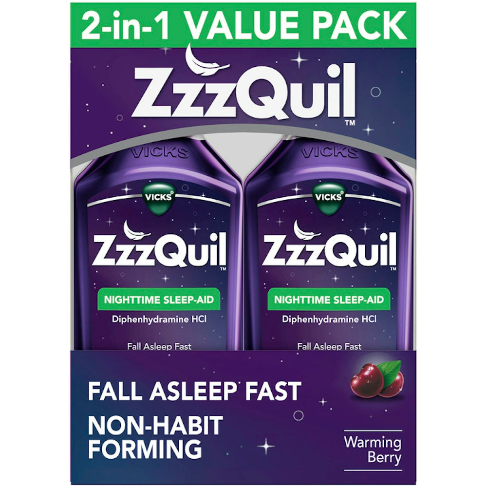 ZzzQuil  ZzzQuil Nighttime  Manarikë Ngrohëse  Ndihmues për Gjumë  2 shishe 355 ml