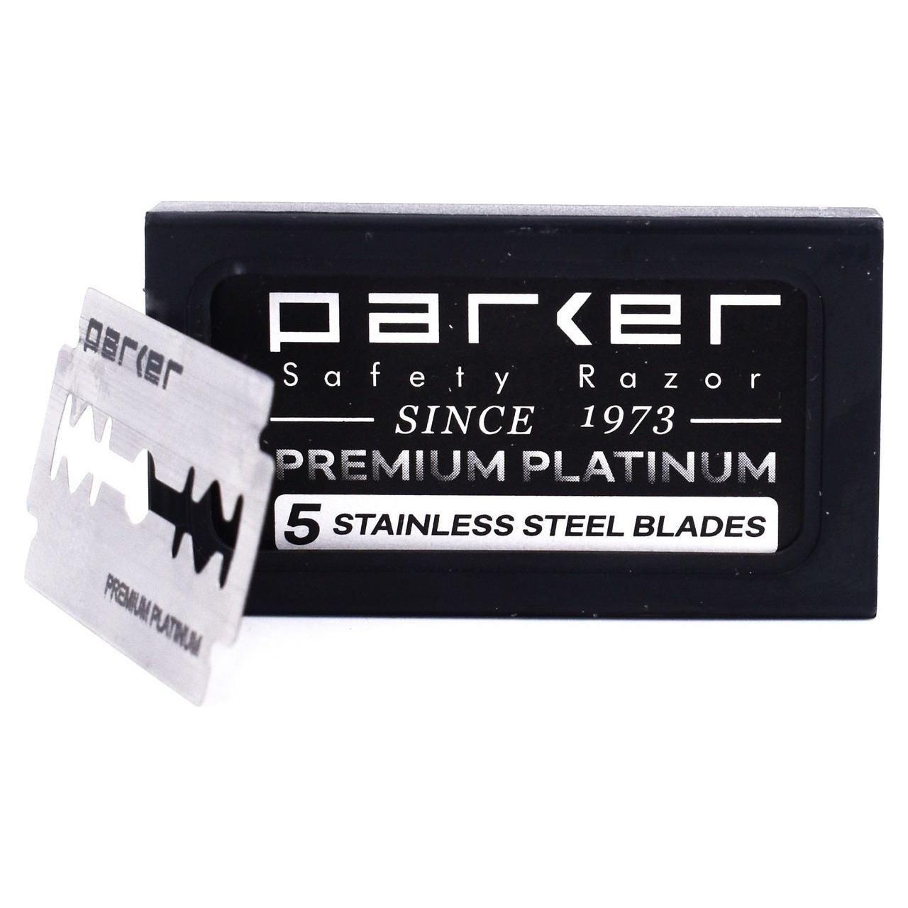 Parker Premium Platinum Edelstahl DE Rasierklingen - 20x5 Klingen