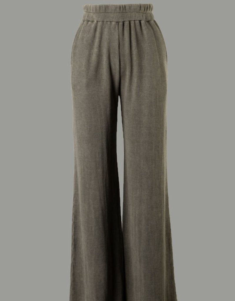 Wendy Mineral Wash Waffle Pants - Olive