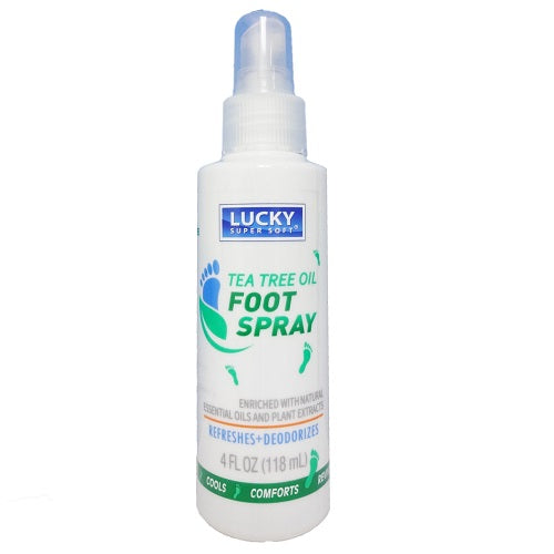 Sprej për këmbët me vaj peme çaji Lucky Super Soft, 4 Oz