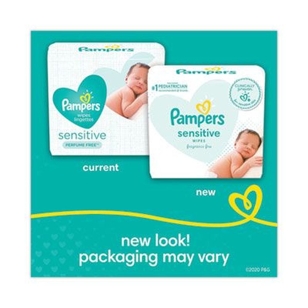 Pampers Sensitive Aqua Feuchttücher, parfümfrei, 56 Stück Pop-Top-Packung