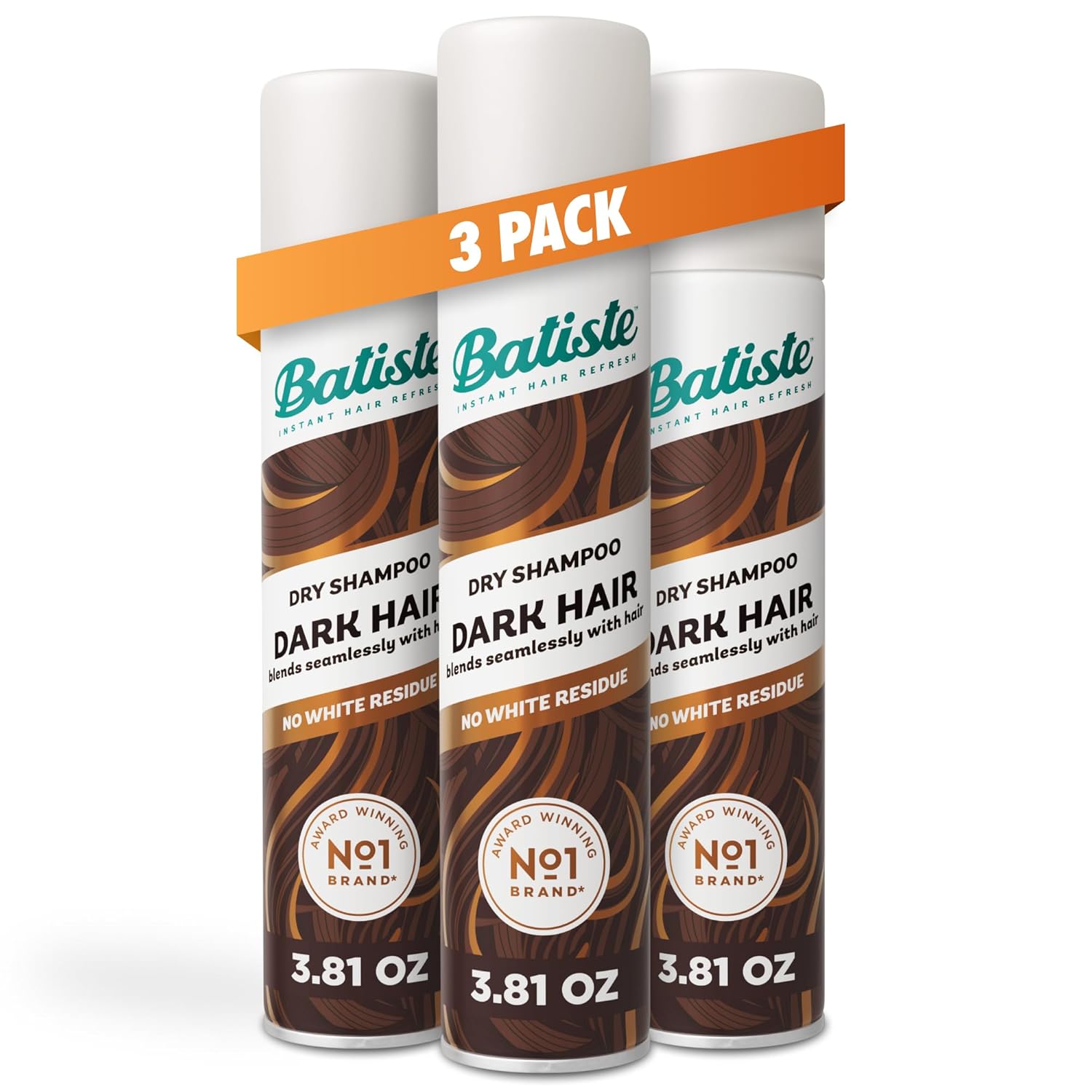 Shampo e thatë Batiste Dark, Shampo pa ujë, paketim me 3 copë, 112 ml