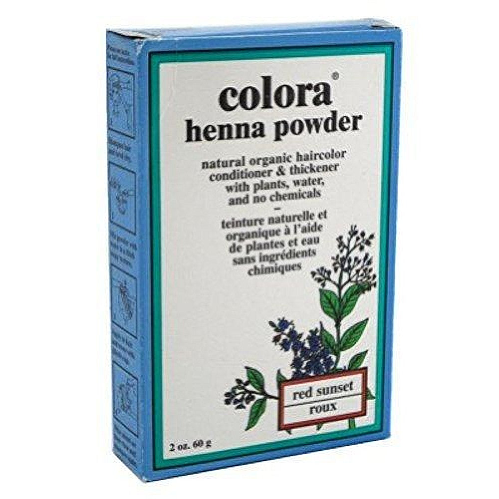 Colora Bojë Flokësh Pluhur Hena Kuqe Dielli në Perëndim 2 Oz