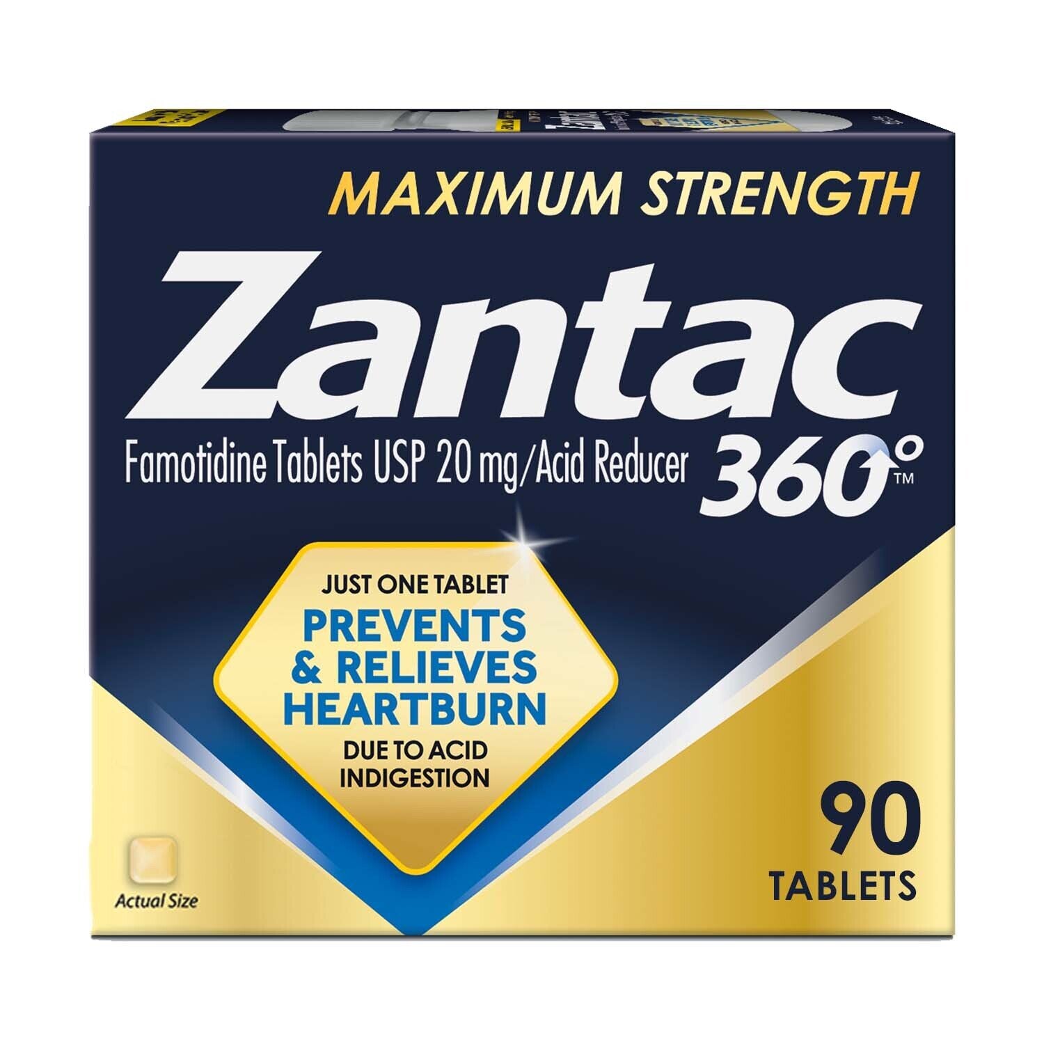 Zantac 360 Max Strength 20mg – 90 Tabletten Vorteilspackung, Sodbrennen Linderung & Vorbeugung