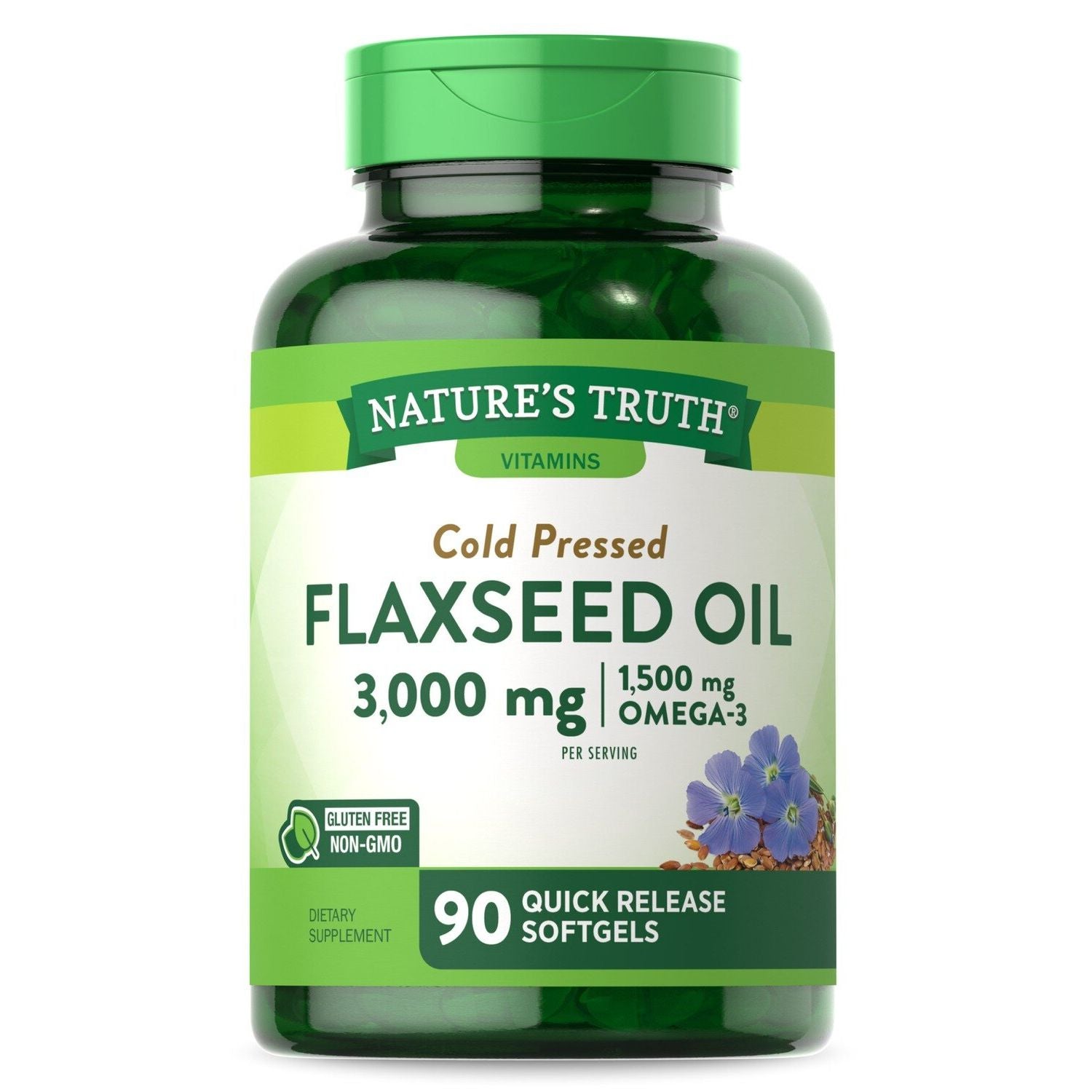 Nature's Truth® Kaltgepresstes Leinsamenöl – 1000 mg (Softgels mit schneller Freisetzung)