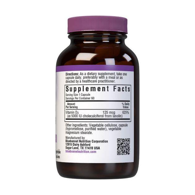 Bluebonnet Vitamin D3 5000 IE pflanzliche Kapseln, 100 Stück