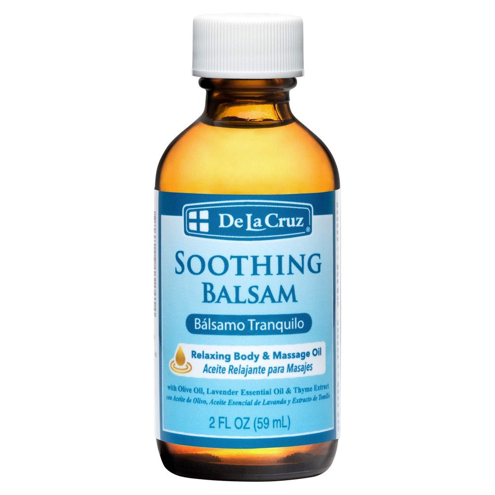 De La Cruz Wohltuendes Balsam-Massageöl, ohne Konservierungs- oder künstliche Farbstoffe, Hergestellt in den USA 2 FL. OZ