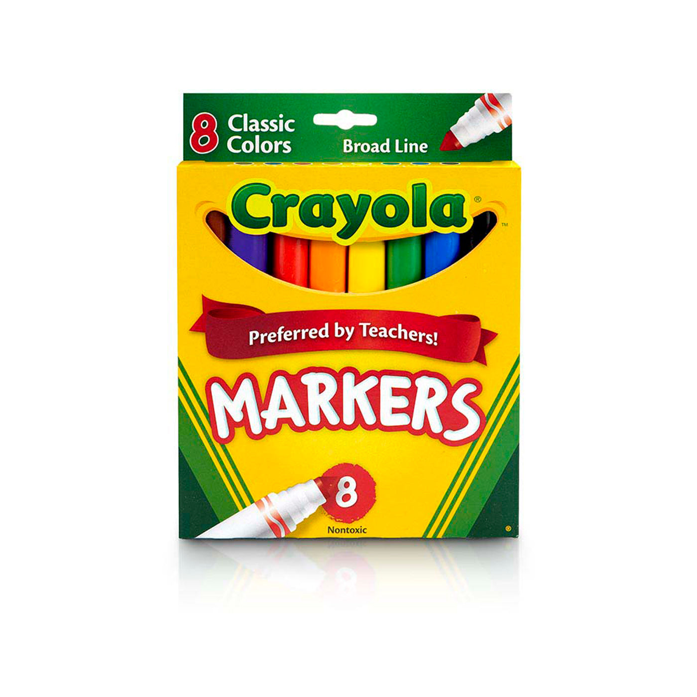 Markera Crayola që nuk lahen, majë e trashë, ngjyra klasike të ndryshme