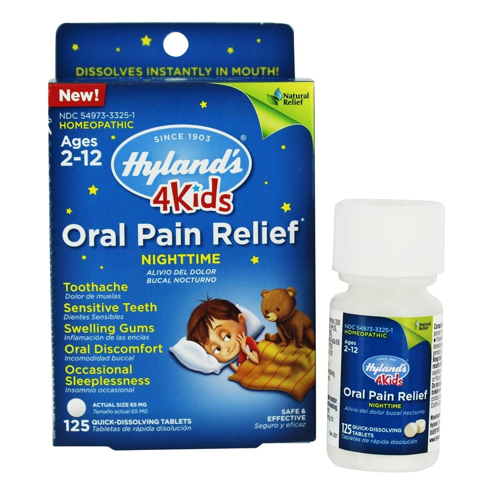 Hyland's 4 Kids Nighttime Oral Pain Relief Tablets, 125 Tableta