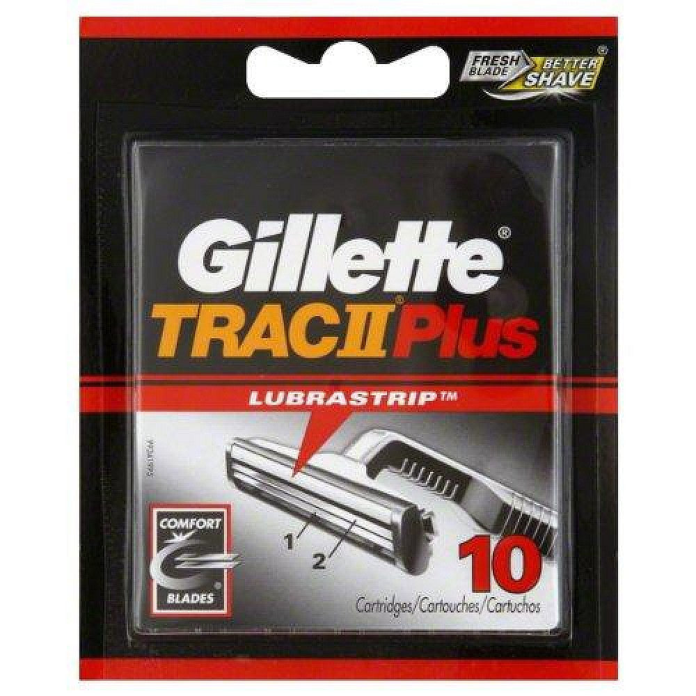 Gillette Trac II Plus Rasierklingen-Nachfüllpackung, 10 Stück