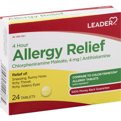 Leader Tableta për Lehtësimin e Alergjive 4-Orëshe, 4mg