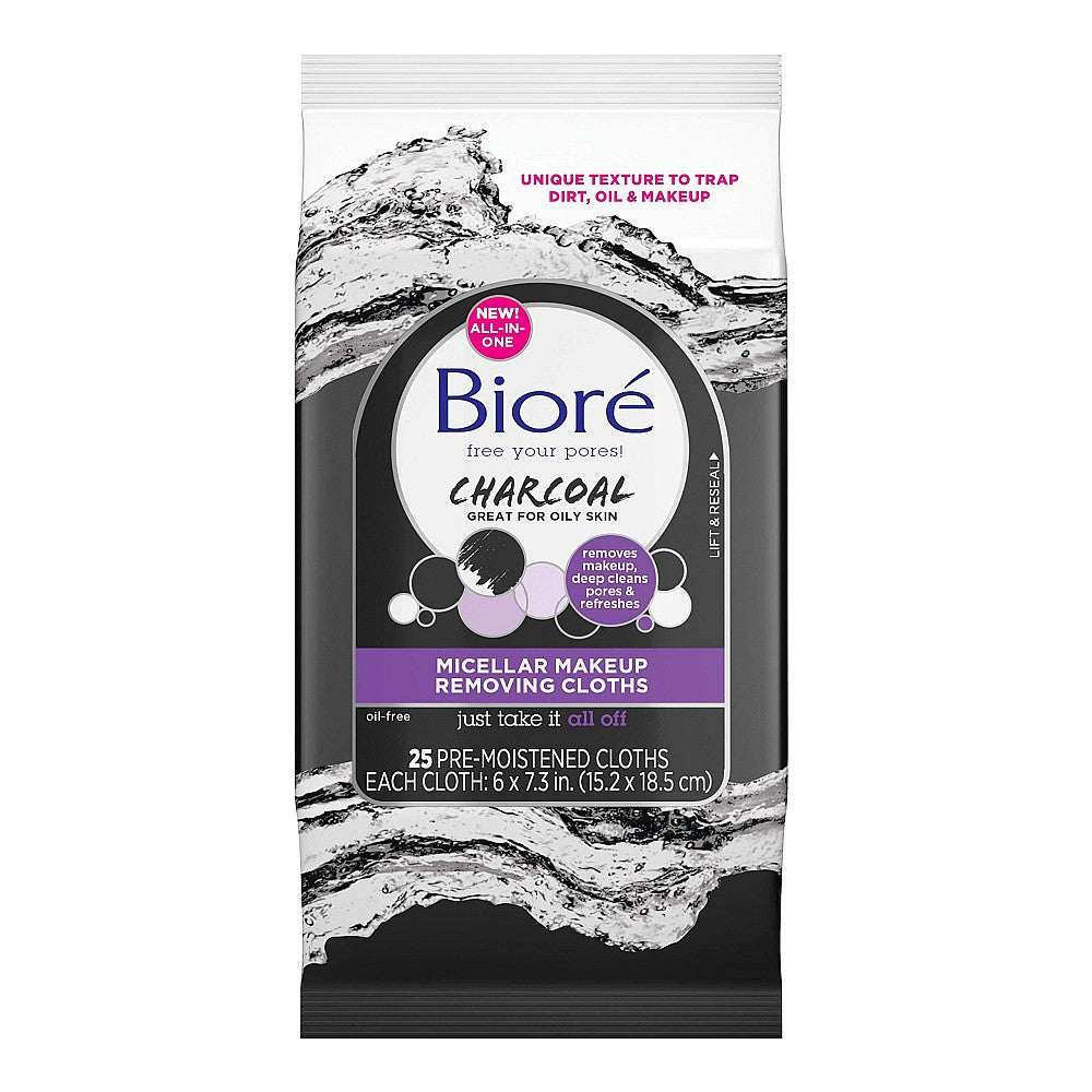 Biore Aktivkohle Mizellen Make-up Entfernungstücher 25 Stück