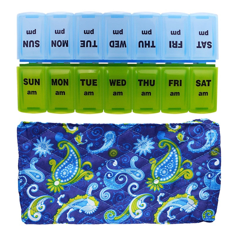 Apex Pillenorganizer mit dekorativer Hülle – morgens/abends