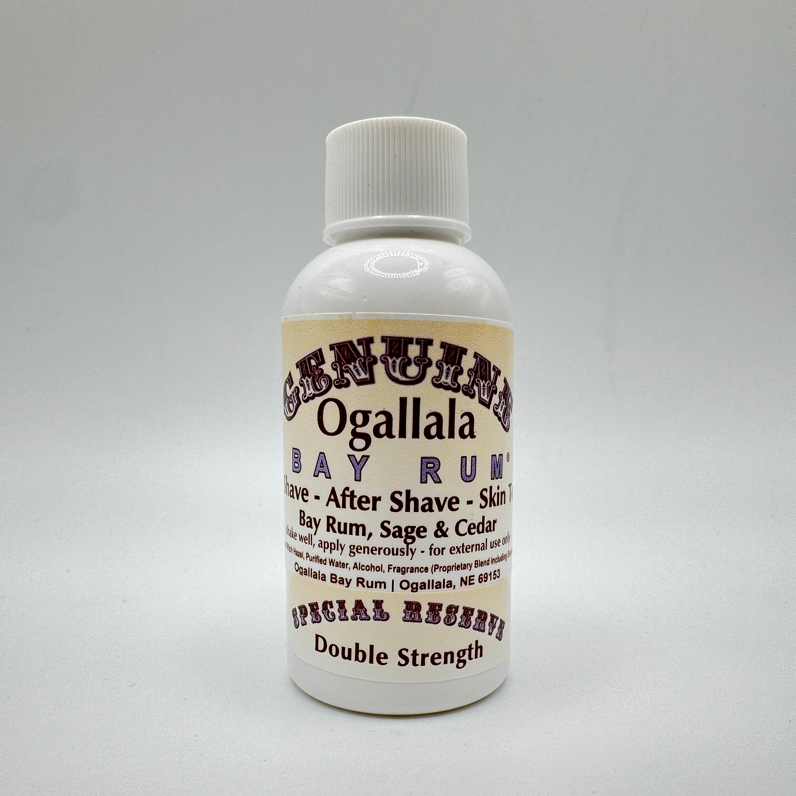 Ogallala Bay Rum, Sherebelë & Kedër Shkumë Dyfishe para rruajtjes - Locion pas rruajtjes - Tonik për lëkurën 2 Oz