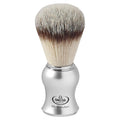 Omega Premium Rasierpinsel Hi-Brush mit Synthetikhaar, satinsilberner Griff #46229