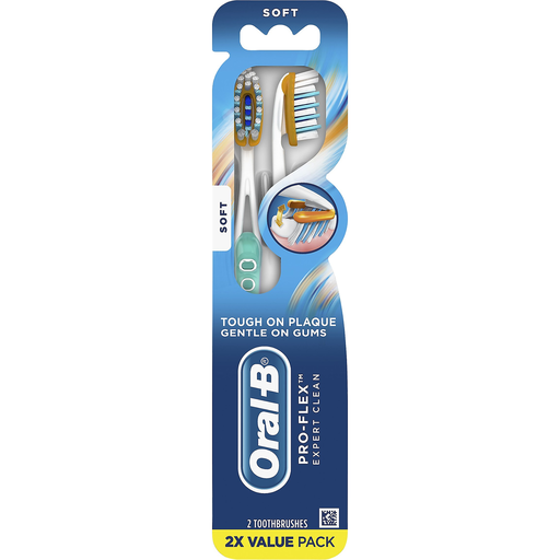 Oral-B Pro-Flex, Zahnbürste, Weich, 2 Zahnbürsten