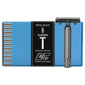 Fatip Classic Metall Schwarz Testina Gentile Closed Comb Rasierhobel 42123