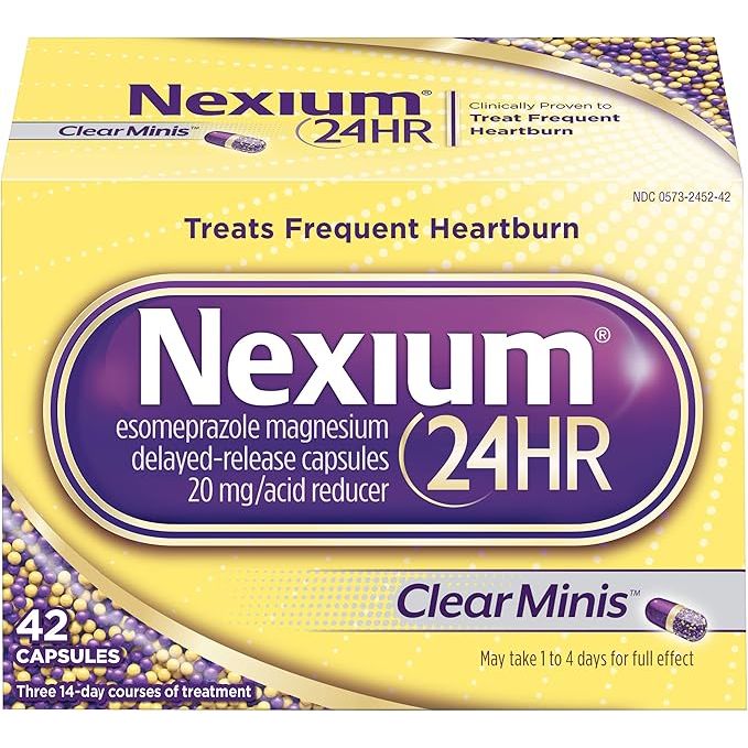 Nexium 24HR ClearMinis 20mg magensaftresistente Kapseln gegen Sodbrennen, Esomeprazol Magnesium Säureblocker, 42 Stück