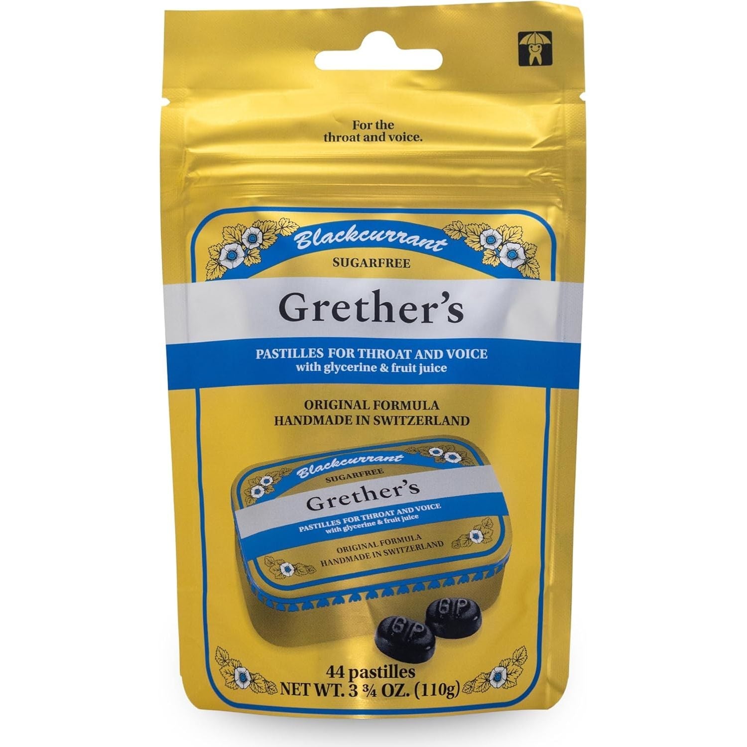 Pastilje pa sheqer Grether me rrush të zi 105 g