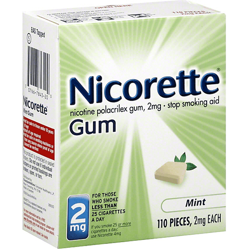 Nicorette Rauchstopphilfe, 2 mg, Kaugummi, Minze