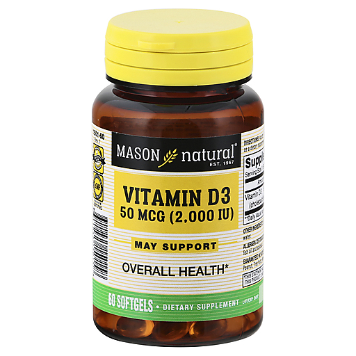 Mason Natural Vitamin D 2000 IE Softgels Ultra Strength - 60 Stk.