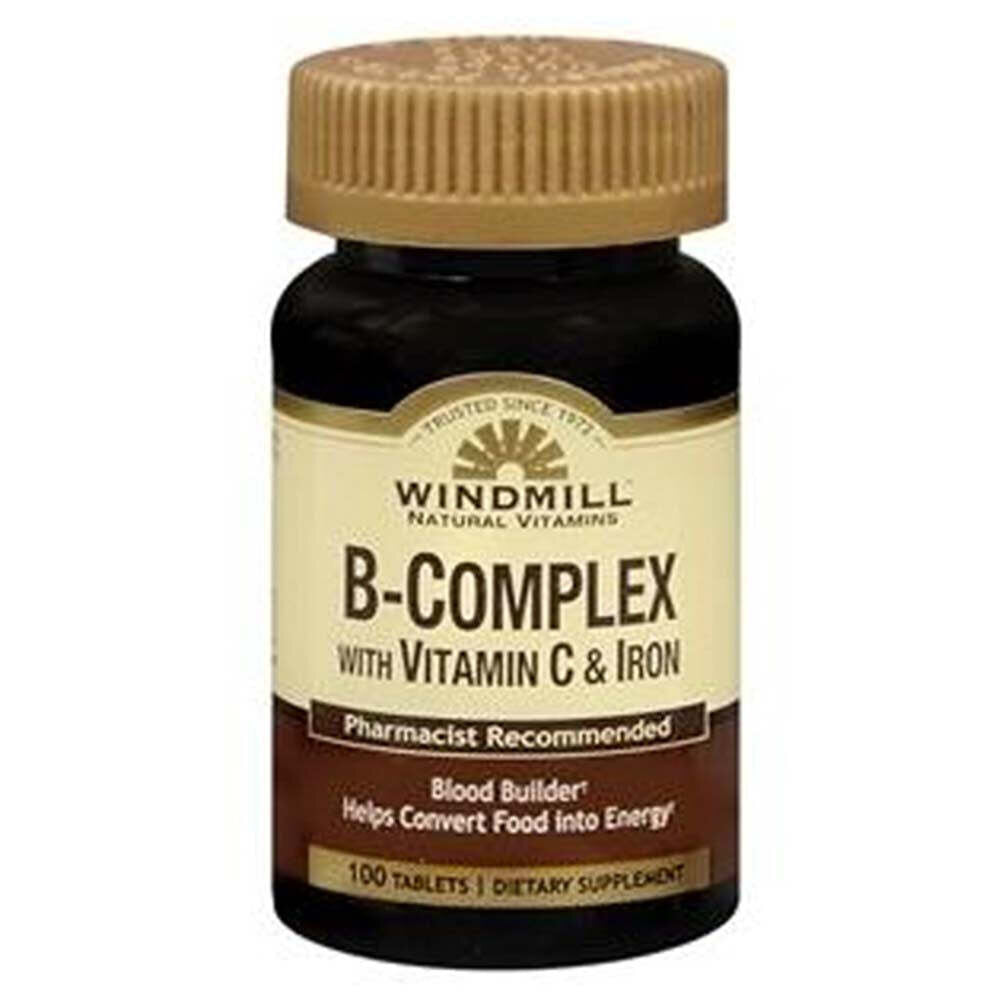 Windmill® Vitamin B-Komplex mit Vitamin C & Eisen – Energie & Vitalität – 100 Tabletten