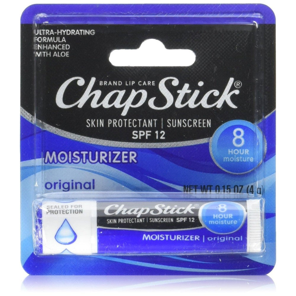 Mbrojtës Lëkure ChapStick, Krem Dielli me SPF 12, Hidratues Buzësh, Origjinal, 4.2g