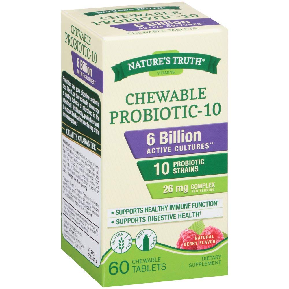 Nature's Truth Probiotikum Kautabletten 6 Milliarden Natürliche Beeren