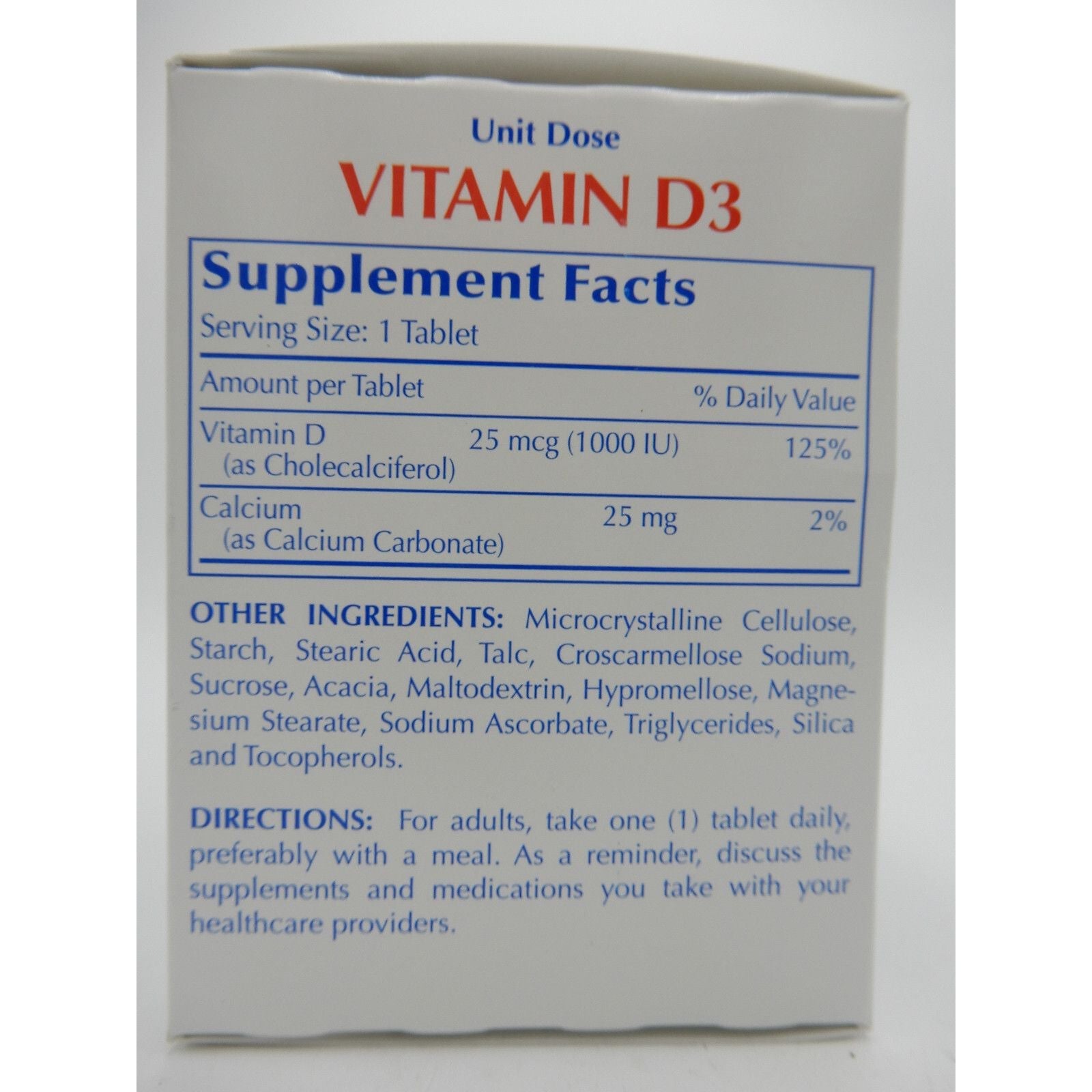 Major Vitamin D3 25 µg (1000 IE), 100 Einzeldosis-Tabletten 820555033007VL