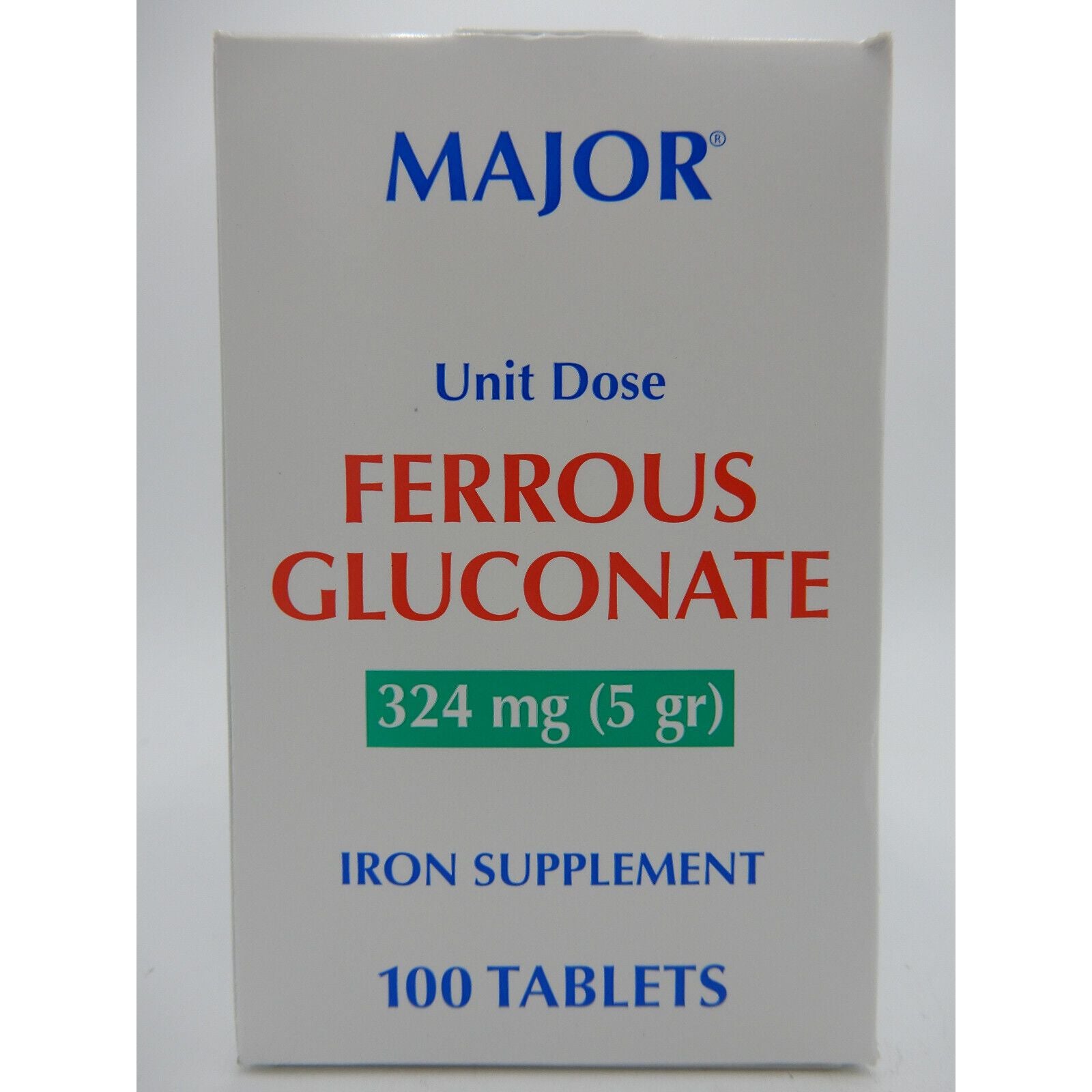 Major Eisengluconat 324 mg (5 Gr), 100 Einzeldosis-Tabletten 820555019001VL