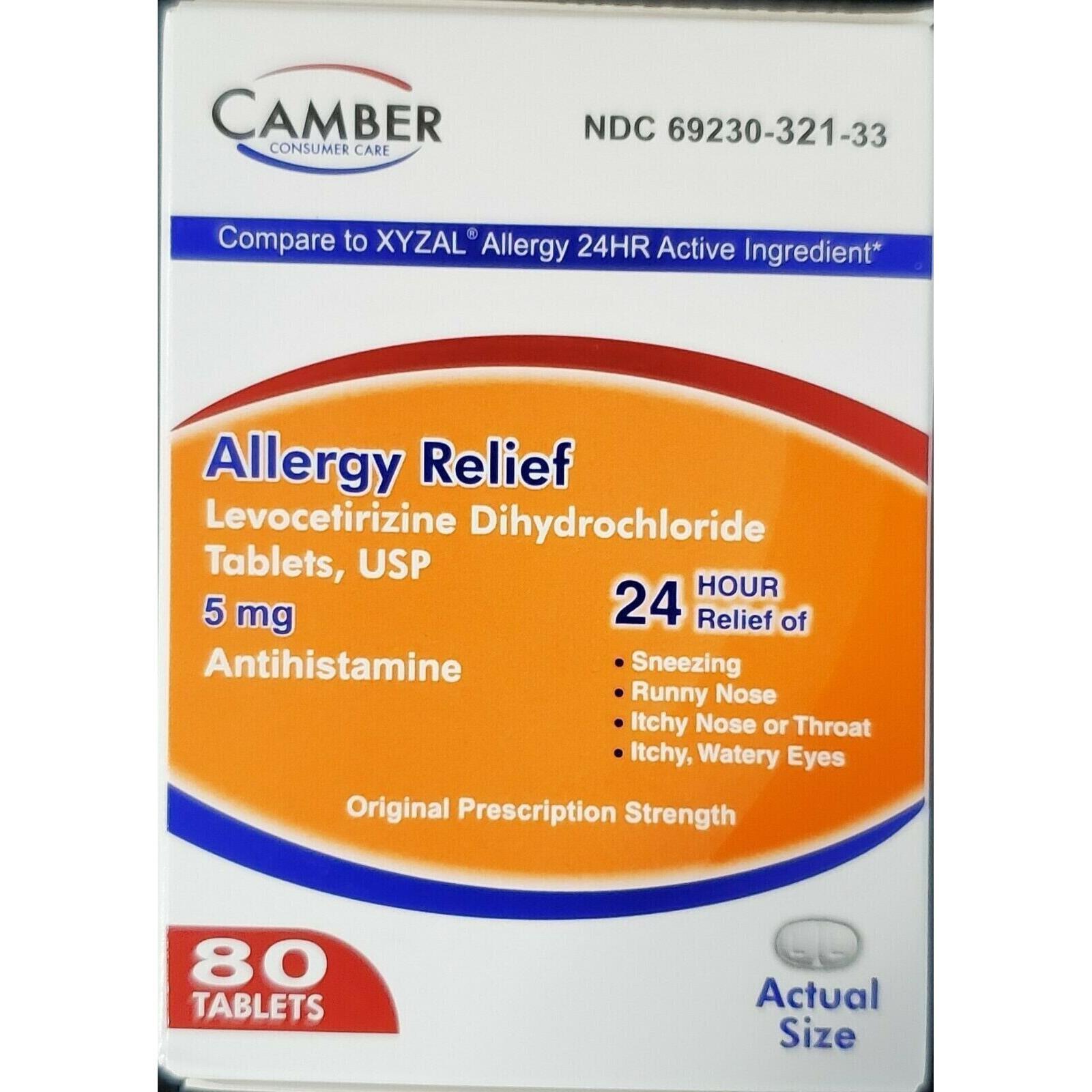 Camber Levocetirizin 5 mg Tabletten 80 Stück – Verfallsdatum 05/24