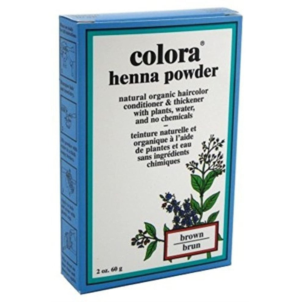 Bojë për flokë pluhur Henna Colora kafe, 2 Oz