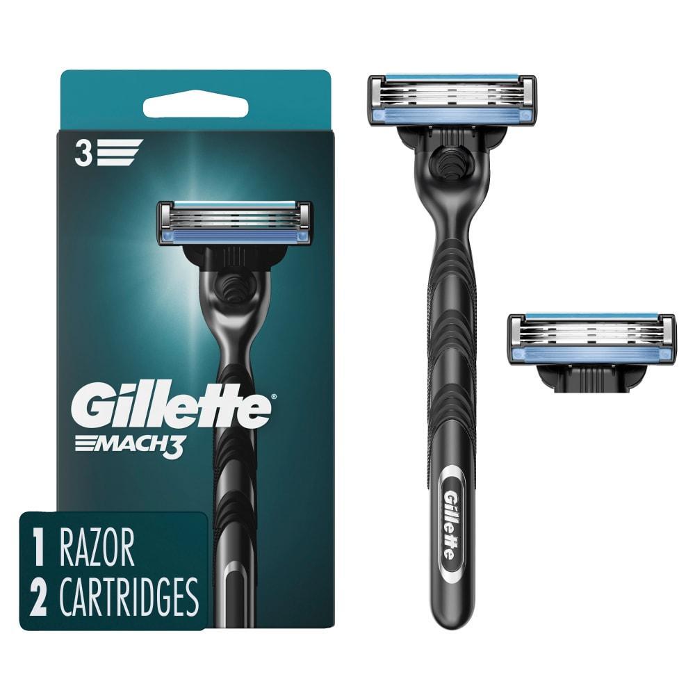 Gillette Mach3 Rasierer für Männer, 2 Klingen-Nachfüllpackungen