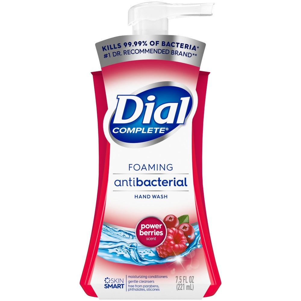 Sapuni shkumues antibakterial për duar Dial Complete, Power Berries, Shishe me pompë 7.5 Oz