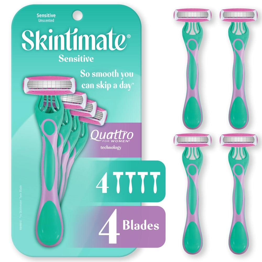 Skintimate Schick briskashpërse për heqjen e qimeve për lëkurë të ndjeshme, për gra - 4 copë