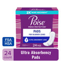 Poise Long Incontinence & Postpartum Pads - 7 Pika Ultra