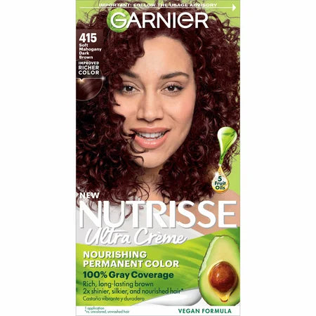 Garnier Nutrisse Ultra Color Krem Ngjyrues Ushqyes 415 Kafe e Errët Mahagoni e Butë