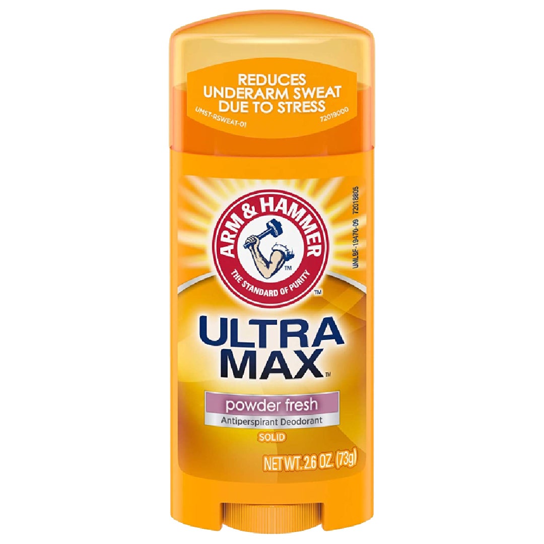 Arm & Hammer Ultra Max Antitranspirant Deodorant, Invisible Solid, Powder Fresh 73g