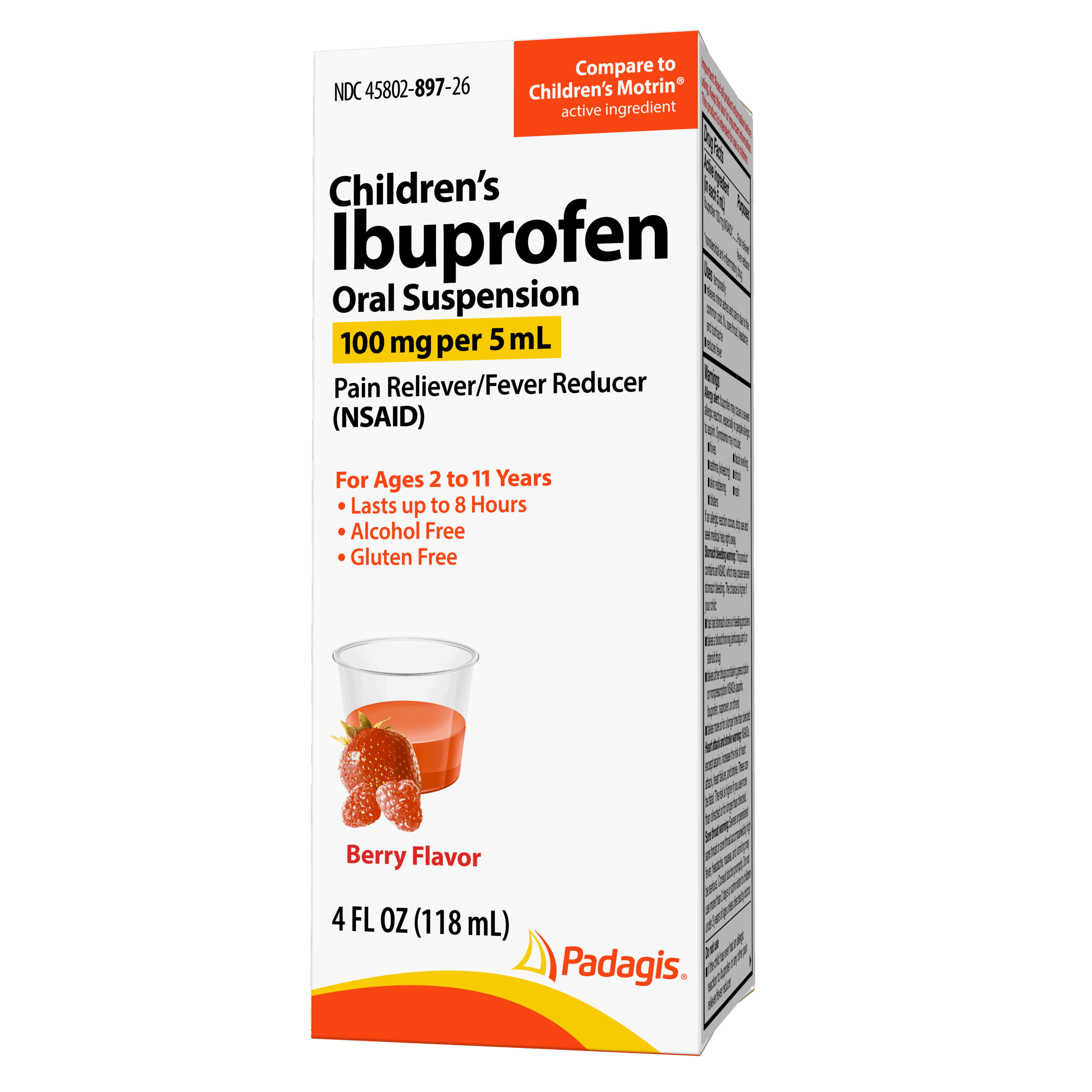 Padagis Kinder-Ibuprofen orale Suspension, 100 mg/5 mL (50 x 5 mL Einzeldosen)