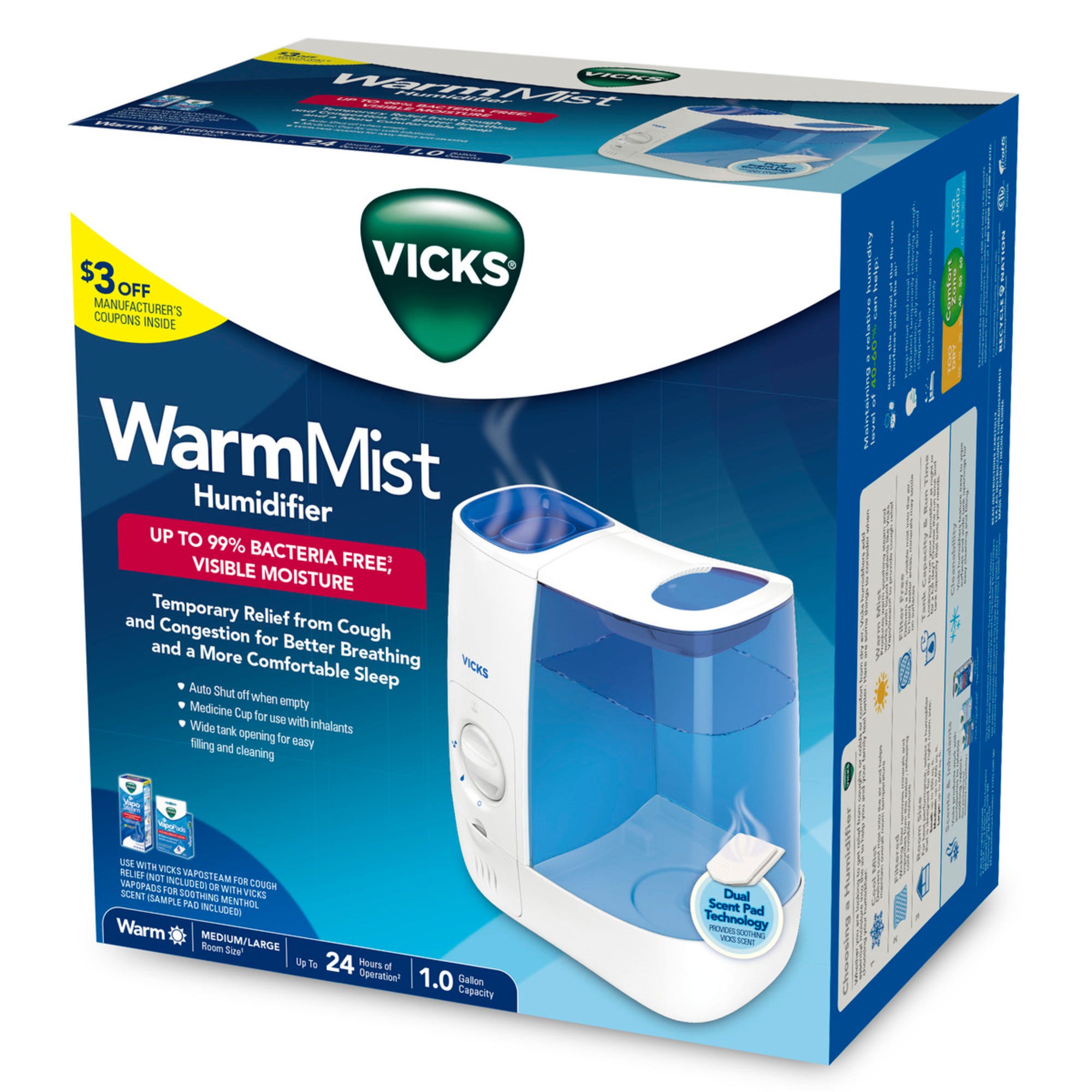 Vicks Luftbefeuchter Warmer Nebel 3,8 Liter