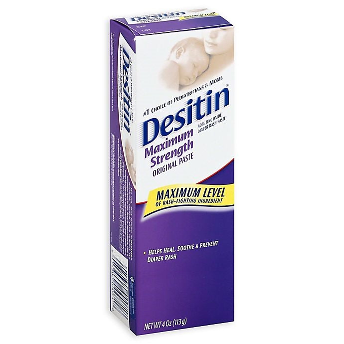 Desitin Maximum Strength Baby-Wundschutzcreme mit 40 % Zinkoxid zur Behandlung, Linderung und Vorbeugung, hypoallergene, phthalat- und parabenfreie Paste, 113 g