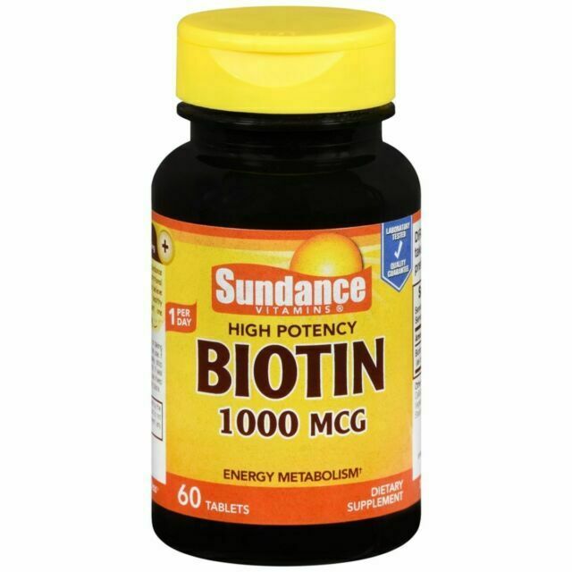Sundance Vitamins 1000 Mcg Biotin me Potencë të Lartë 60 Tableta