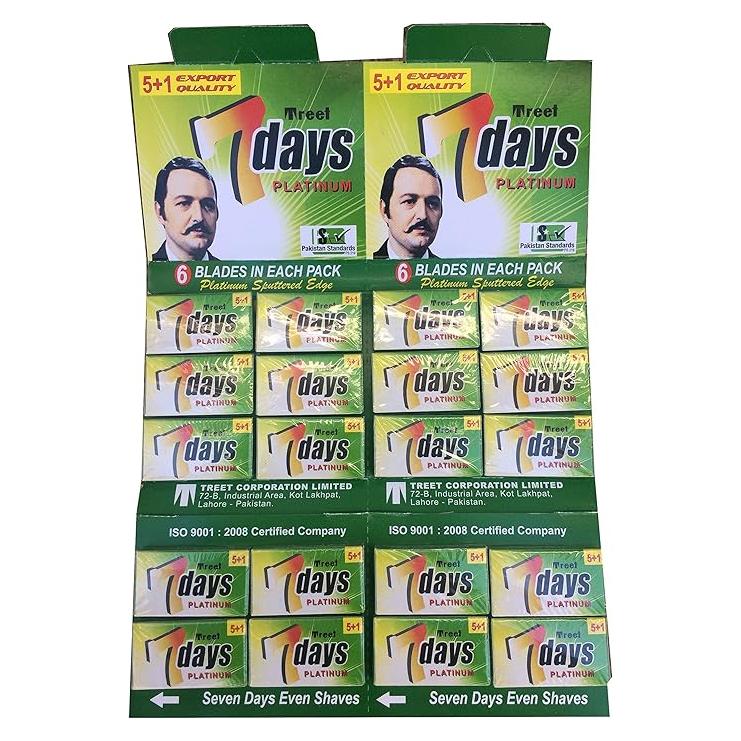 Treet 7 Days Platinum Double Edge Rasierklingen – 20x5er Pack