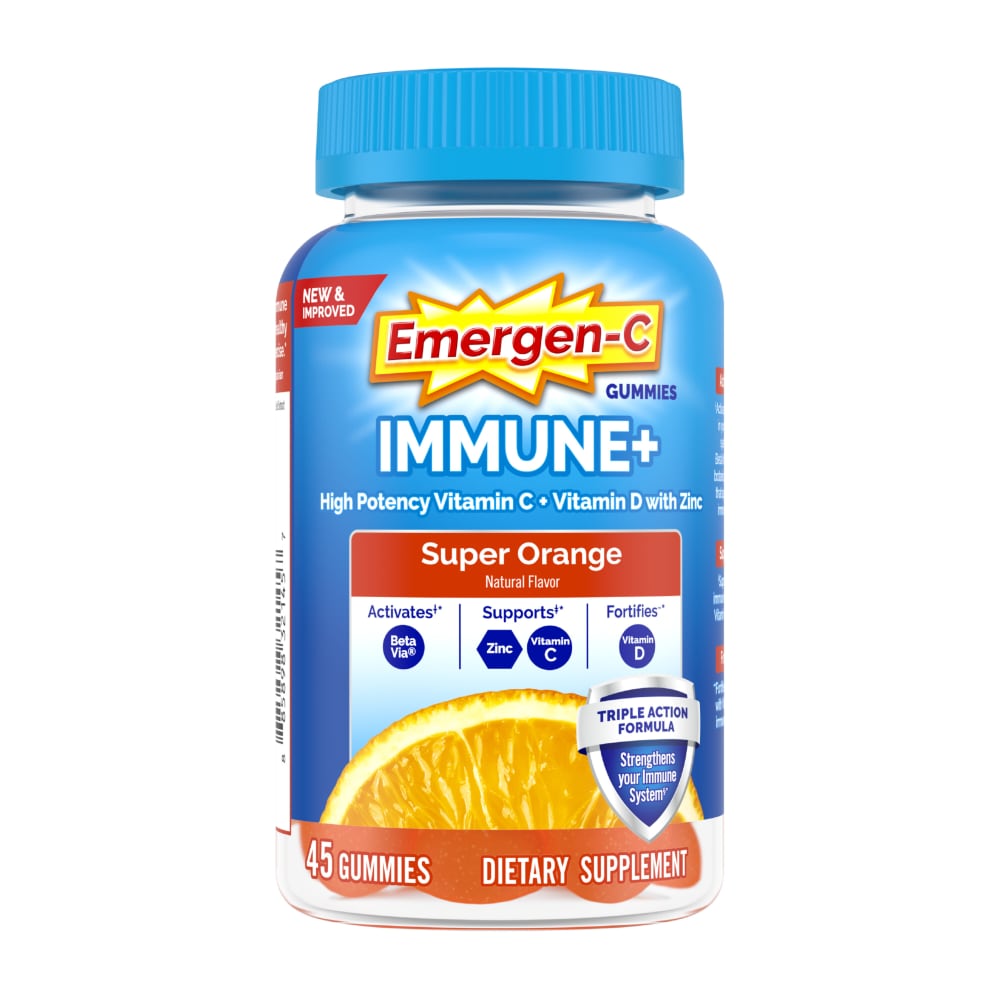 Emergen-C® Immune+ Dreifachwirkung – Super Orange Gummibärchen
