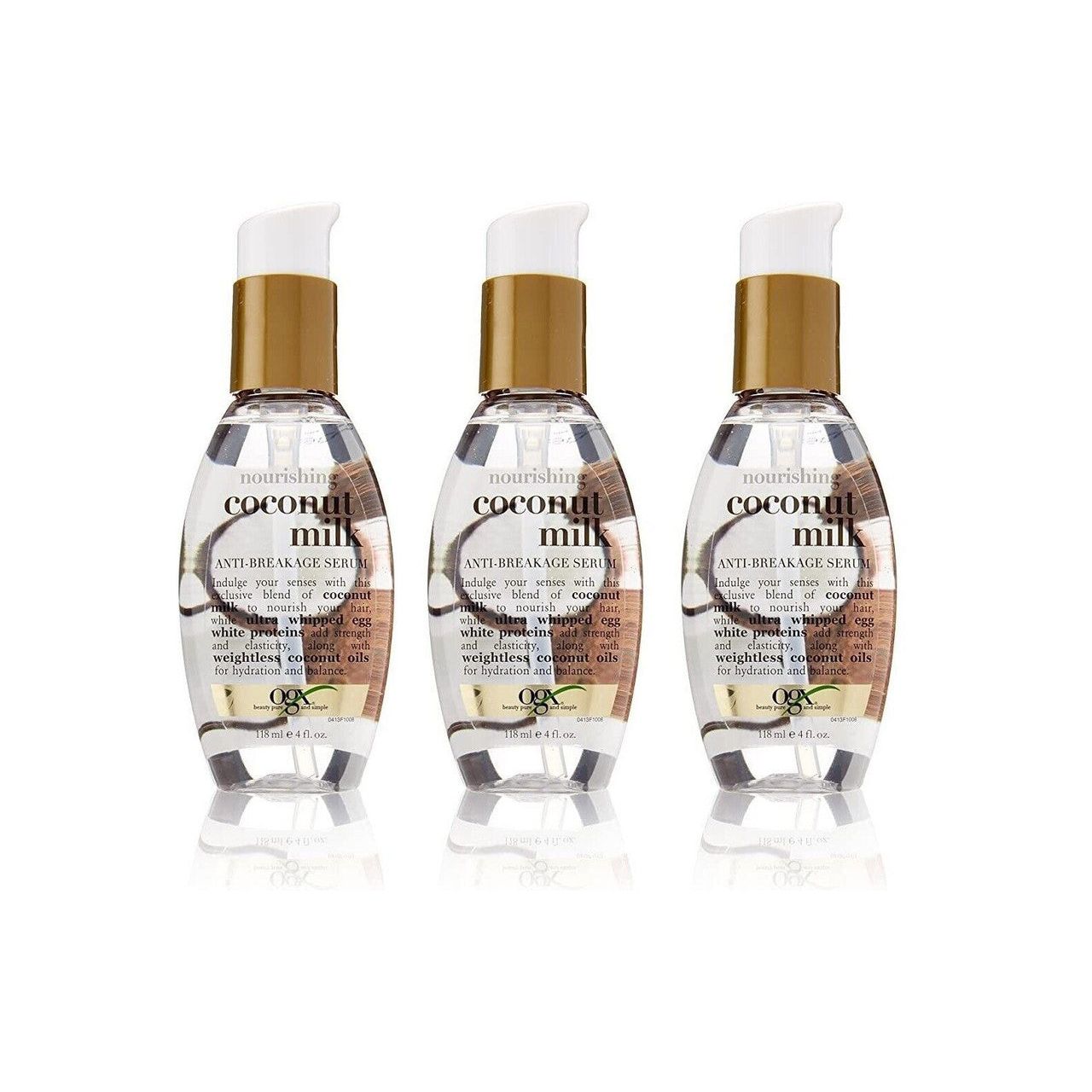 Serum kundër thyerjes OGX, ushqyes + qumësht kokosi 118 ml