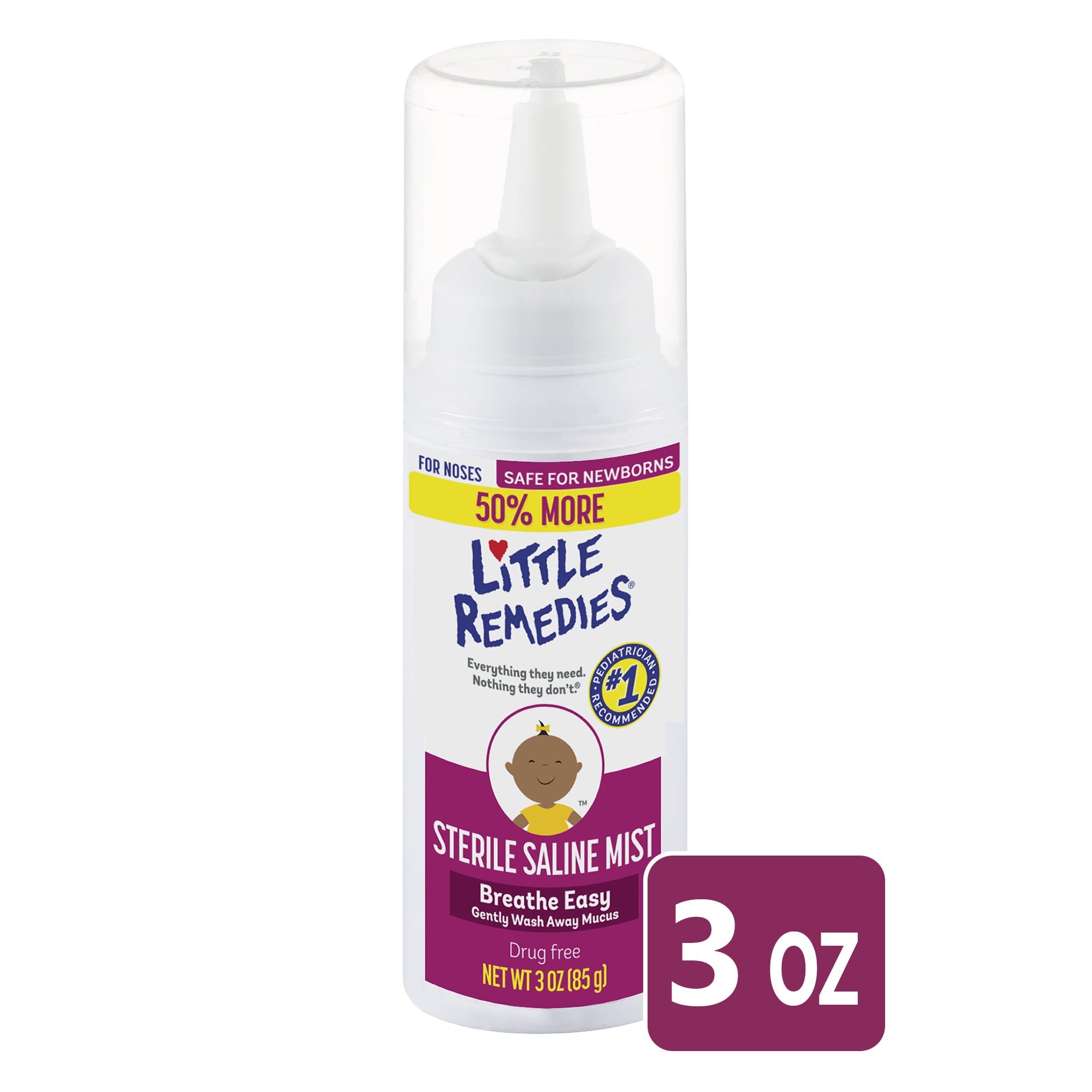 Little Remedies Sterile Saline Nasal Spray Sicher für Neugeborene 3 fl oz