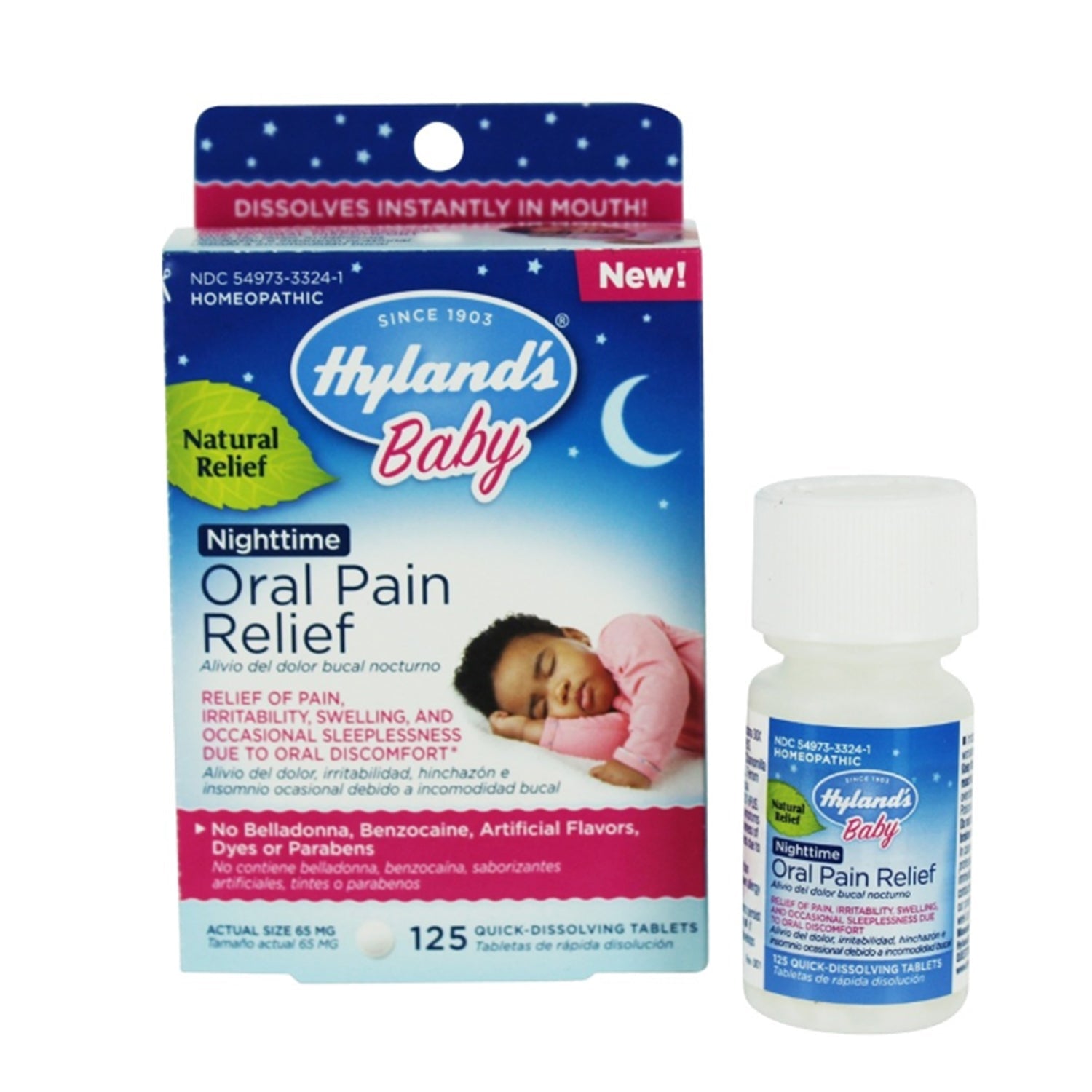 Hyland's Baby Oral Pain Relief  Nighttime Tablets 125Ct