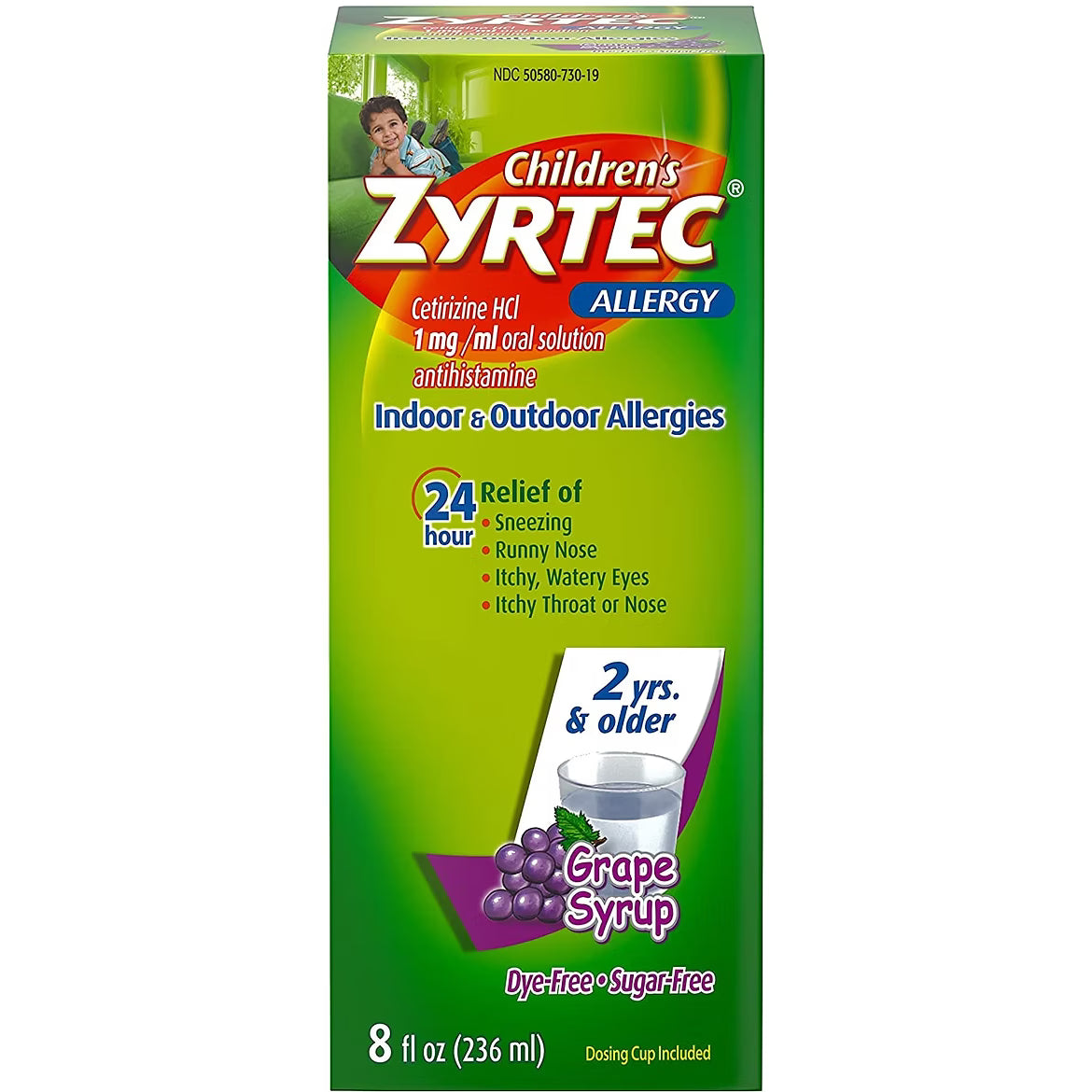 Kinder Zyrtec Allergiensaft - Traubengeschmack (236ml)